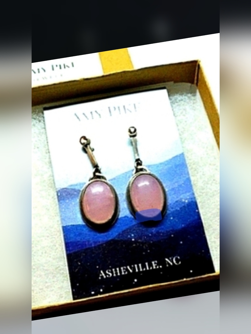 Sale: NWOTs Pink Quartz Custom Solid Sterling Silver Earrings